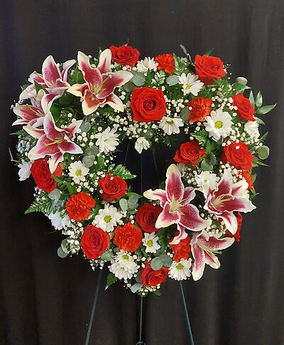 AF Heart Wreath with Stargazers