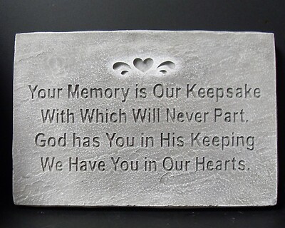 Weathered Cement Your Memory is our Keepsake 1