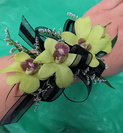 AF Green Orchid Wrist Corsage