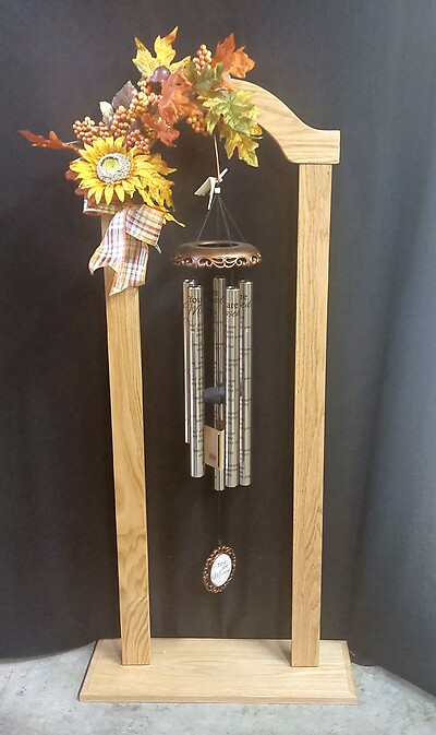 AF Bronze Chime and Stand with Fall Swag