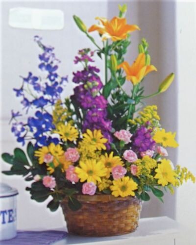 Colorful Basket Bouquet