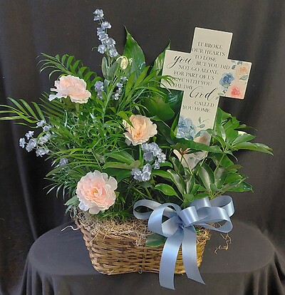 Triple Planter with God Called You Home Cross