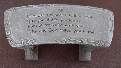 Weathered Cement Memorial Bench 8-It broke my heart