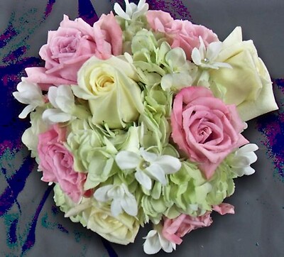 hydrangea and garden rose bouquet