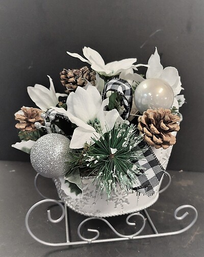 AF Metal Sleigh Bouquet-Silk