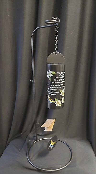AF Black 22&quot; Cylinder Sonnet Chime, Butterfly (Chime Onl