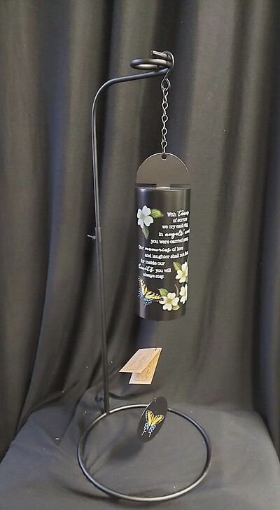 AF Black 22&quot; Cylinder Sonnet Chime, Butterfly (Chime Only)