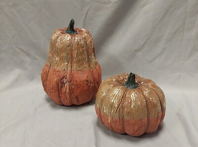 Ceramic Gold and Orange Pumpkins