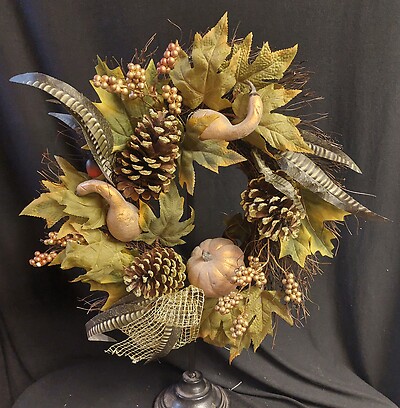 AF Golden Fall Wreath (Stand not included)