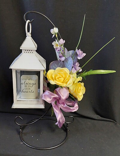 AF Small Whitewash Lantern, You Will Always Be In Our Heart Silk Easel 3