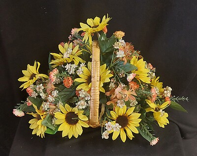 AF Silk Sunflower Fireside Basket