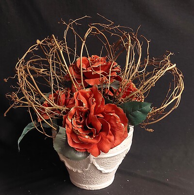 AF Wild Winter Red Rose Silk Bouquet