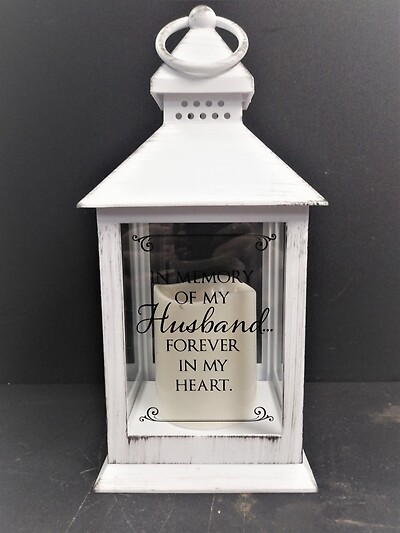 AF Small White Wash Lantern, Husband