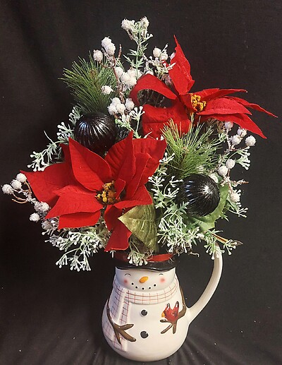 AF Ceramic Snowman Silk Arrangement 3