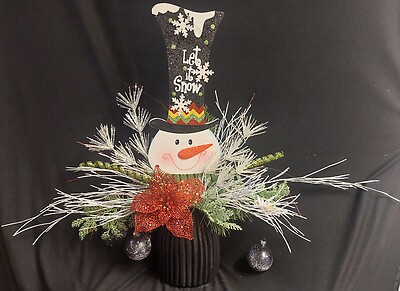 AF Silk Display Snowman Sign, Let It Snow