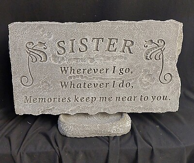 Weathered Cement Sister Memories Stone