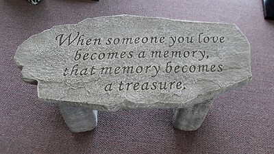 Weathered Cement Memorial Bench 1-When someone you love
