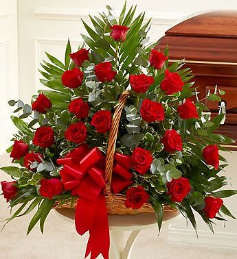 AF Red Rose Fireside Basket