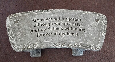 Weathered Cement Bench, Gone yet not forgotten