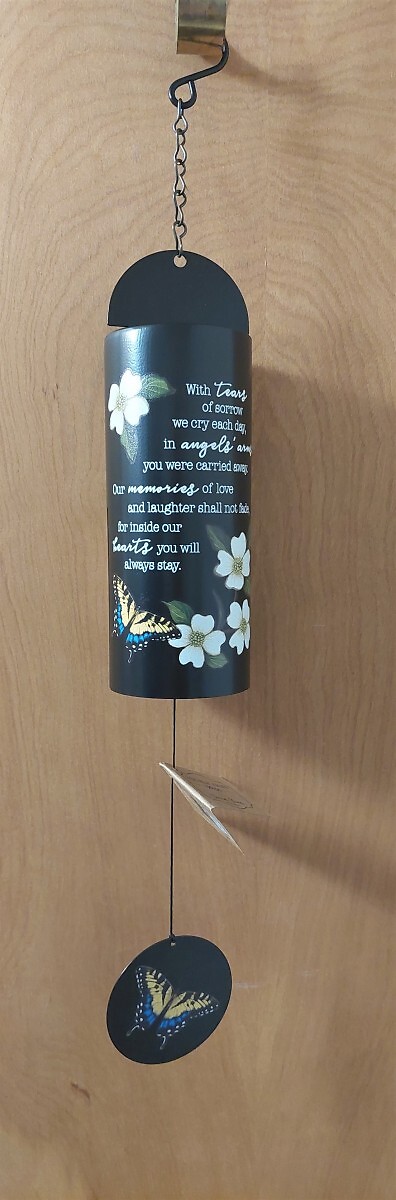 AF Black 22&quot; Cylinder Sonnet Chime, Butterfly (Chime Onl