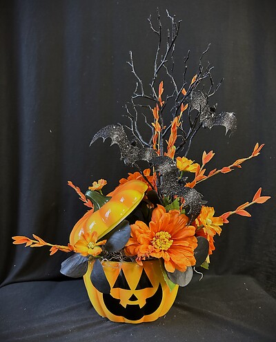 Medium Jack-o&#039;-lantern Decal on Pumpkin Design 1