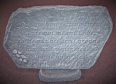 Weathered Cement Stone &quot;God saw Him&quot;