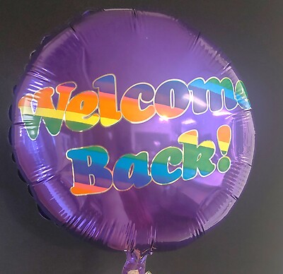 Welcome Back Purple Balloon