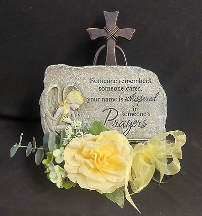 Your Name is Whispered in Somone's Prayers, Stone on Cross Easel