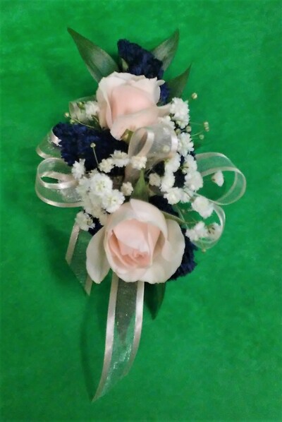 AF Pink and Navy Blue Corsage (can pick your colors)