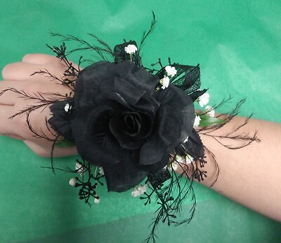 AF Majestic Black Rose Corsage-Silk (can pick your colors)