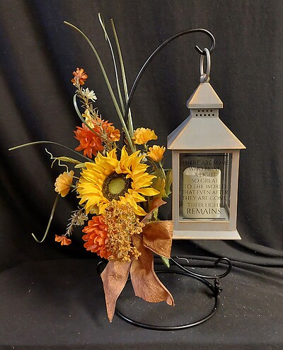 AF Bronze Lantern with Fall Silk Mix, Easel Design 4