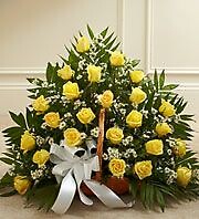 Yellow Rose Fireside Basket