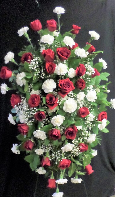 AF Red Rose and White Carnation Spray (Large)