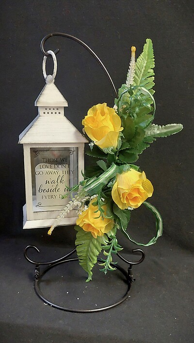 AF Small Whitewash Lantern, Those We Love Silk Display 7