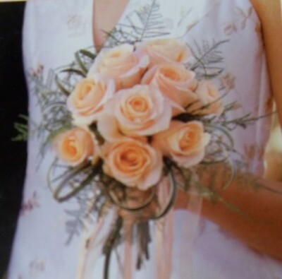 Arnold Florist Hand-Tied Peach Rose Bouquet