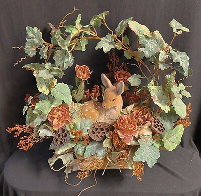 AF Deer in Natural Silk Arrangement 2