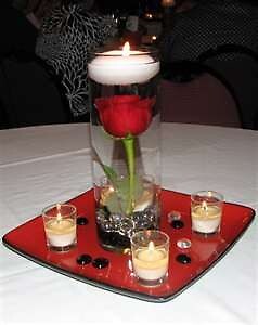 Cylinder Vase with Floating Candle