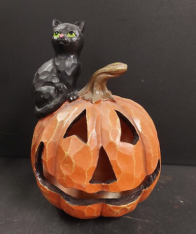 AF Light up Pumpkin with Cat