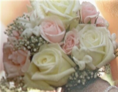 Pink and White Roses with Stephanotis