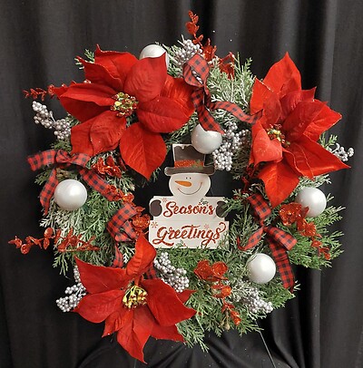AF Snowman Season Greetings Wreath