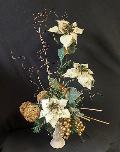 AF Gold and Ivory Holiday Silk Arrangement 1