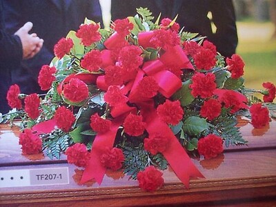 All Red Carnation Casket Spray