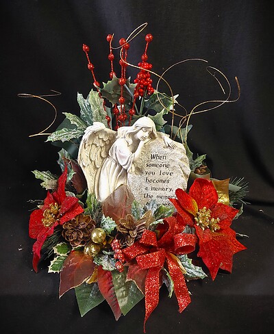 AF Silk Red and Gold, When Someone You Love Angel Design 3