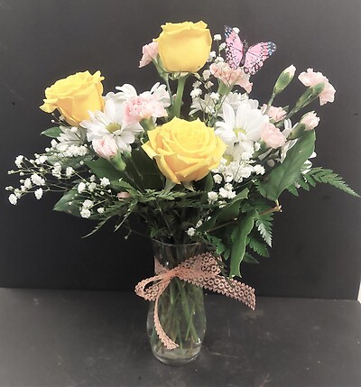 A Baby's Breath & Butterfly Bouquet