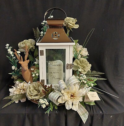 AF Lantern Silk Arrangement with Deer