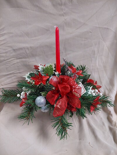 Silk candle holder centerpiece