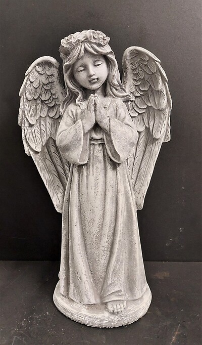 Weathered Cement Standing Angel 1