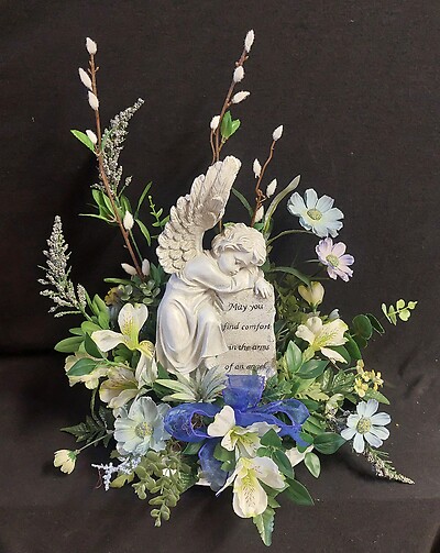 AF Keepsake Comforting Angel Arrangement-Silk in Blues