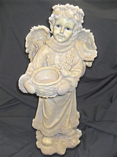 Resin Angel Bird Feeder Statue