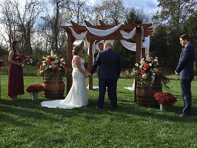 Wine Barrell Floral Display